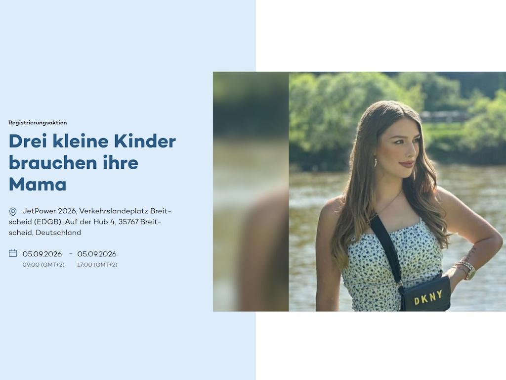 DKMS-Registrierungsaktion: Drei kleine Kinder brauchen ihre Mama – JetPower 2026 am Verkehrslandeplatz Breitscheid